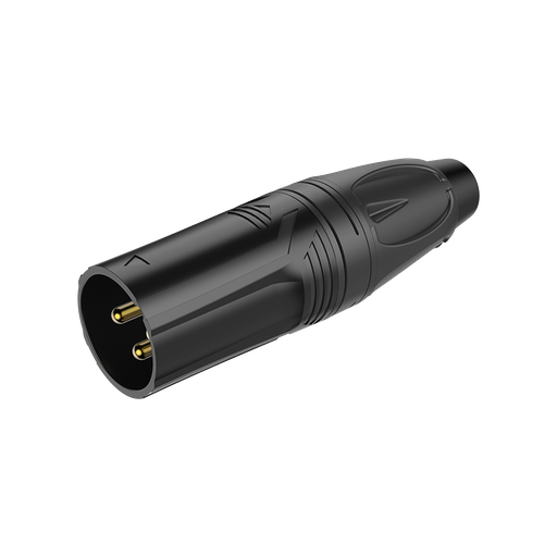 [RX3M-BG] RX3M 3 Pole XLR Male (Gold plated, Black)