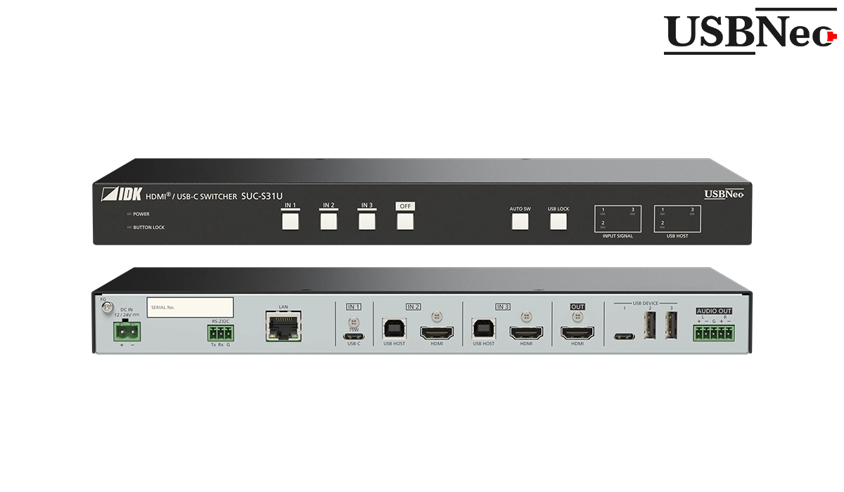 4K@60 HDMI and USB-C Switcher with 3 Inputs and 1 Output