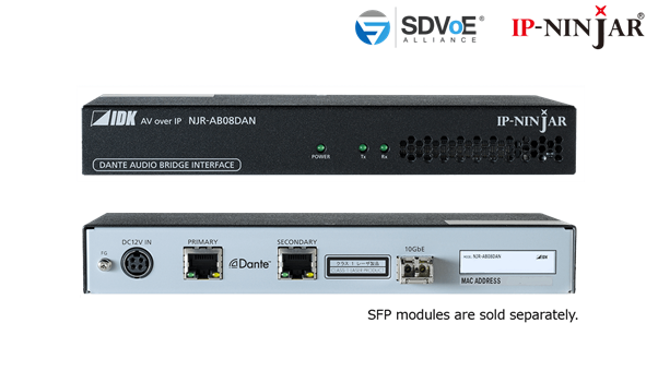 [NJR-AB08DAN - Dante Audio Bridge Interface (SFP+ module sold separately)] NJR-AB08DAN - Dante Audio Bridge Interface (SFP+ module sold separately)