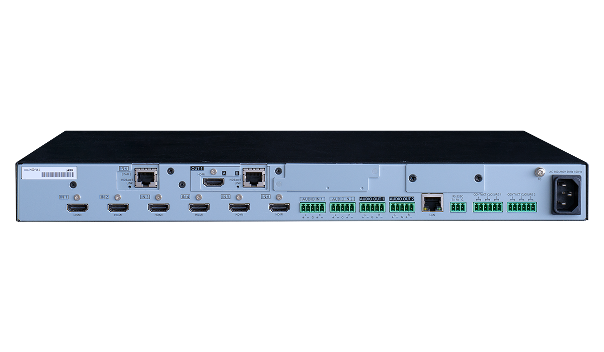 4K@60 Digital Multi Switcher with 6 Inputs and 1 Output HDBaseT Output model