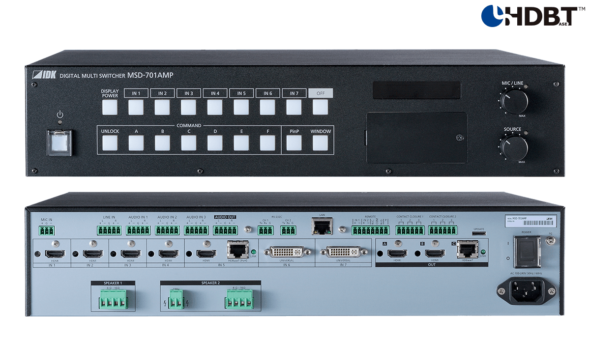 Digital Multi Switcher with Integrated Audio Power Amplifier /7 Inputs & 1 Output
