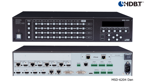 MSD-6204 Dan - 4K Digital Multi Switcher with 8 Inputs & 4 Outputs- Dante output model