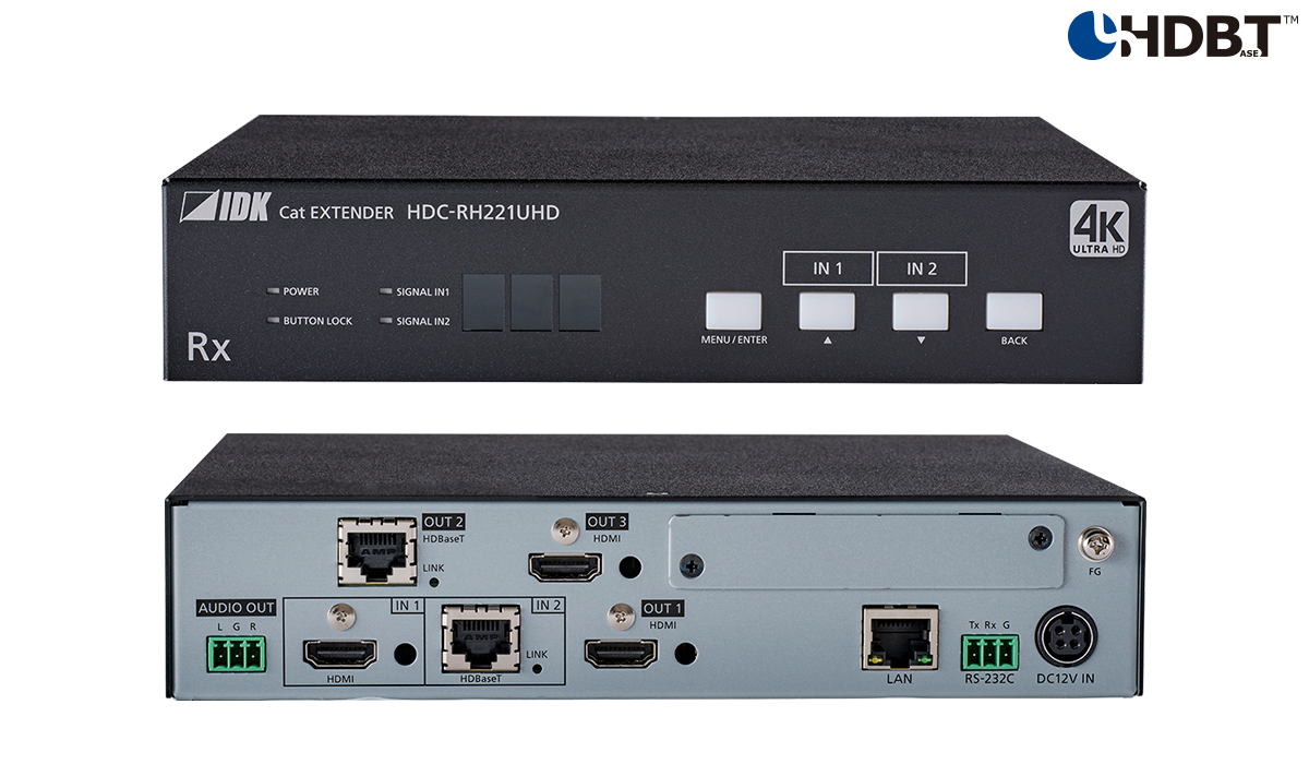 [HDC-RH221UHD] 4K@60 HDBaseT Receiver with 2 Inputs & 3 Outputs
