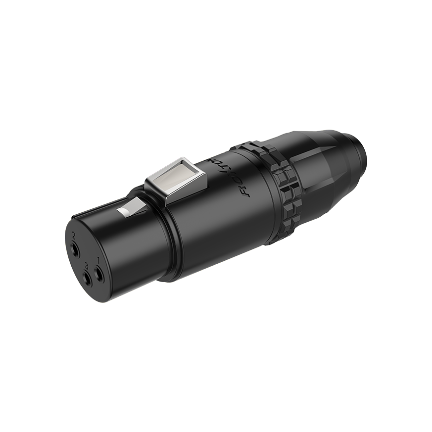 RX3FWP-BG 3 Pole Heavy-Duty Waterproof XLR Female, IP66, Black / Gold