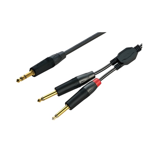 [GPTC130L1.5] GPTC130 1x6.35mm 1/4'' TRS Stereo Jack to 2x6.35mm 1/4'' Mono Jacks 1.5m