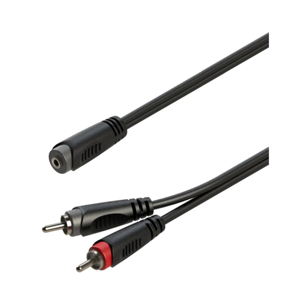 RAYC370 Y-Adapter cable 1x 3.5mm Stereo Mini Jack female to 2x RCA male 0.2m