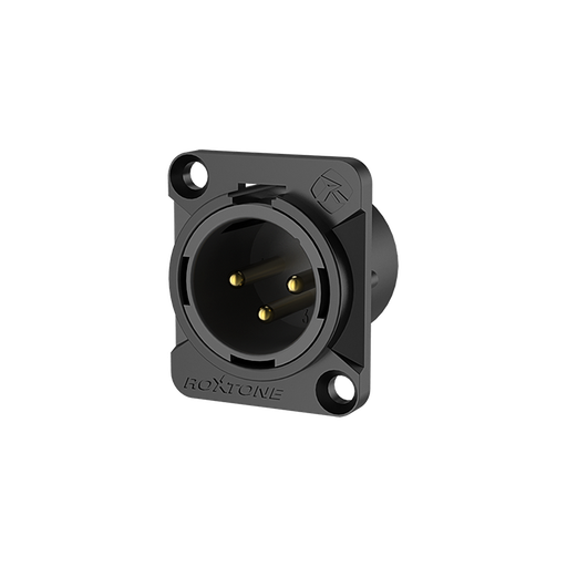 [RX3MD-BG] RX3MD 3 Pole XLR Male Socket (Gold plated, Black)