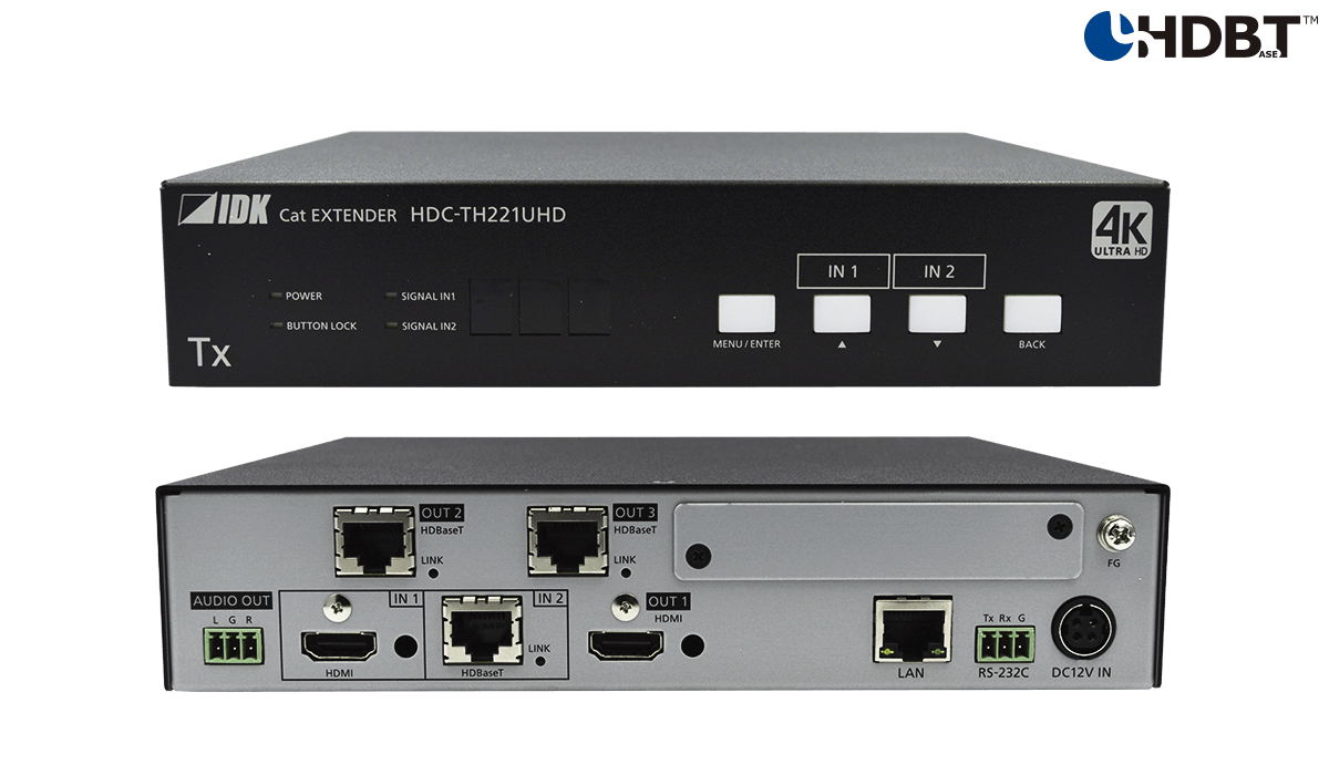 4K@60 HDBaseT Transmitter with 2 Inputs & 3 Outputs